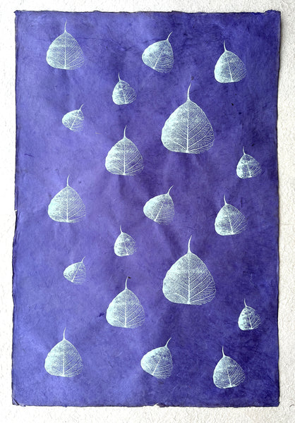 Bodhi Leaf Print on Lokta Paper, Tree Free & Sustainable