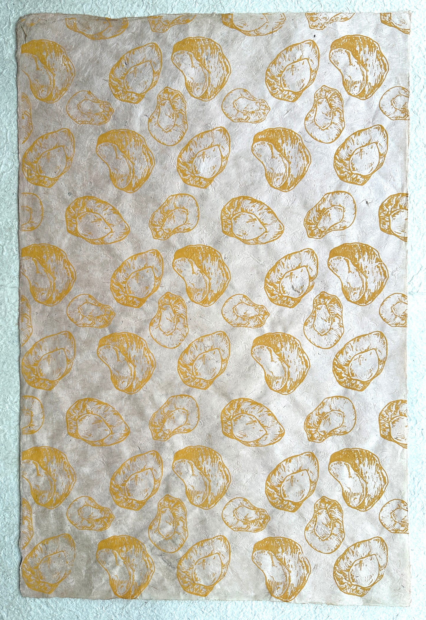 Vintage Lokta Paper Bundle - 5 Large Sheets 75 x50cm - Silk Screen Just Nutty Print Collection