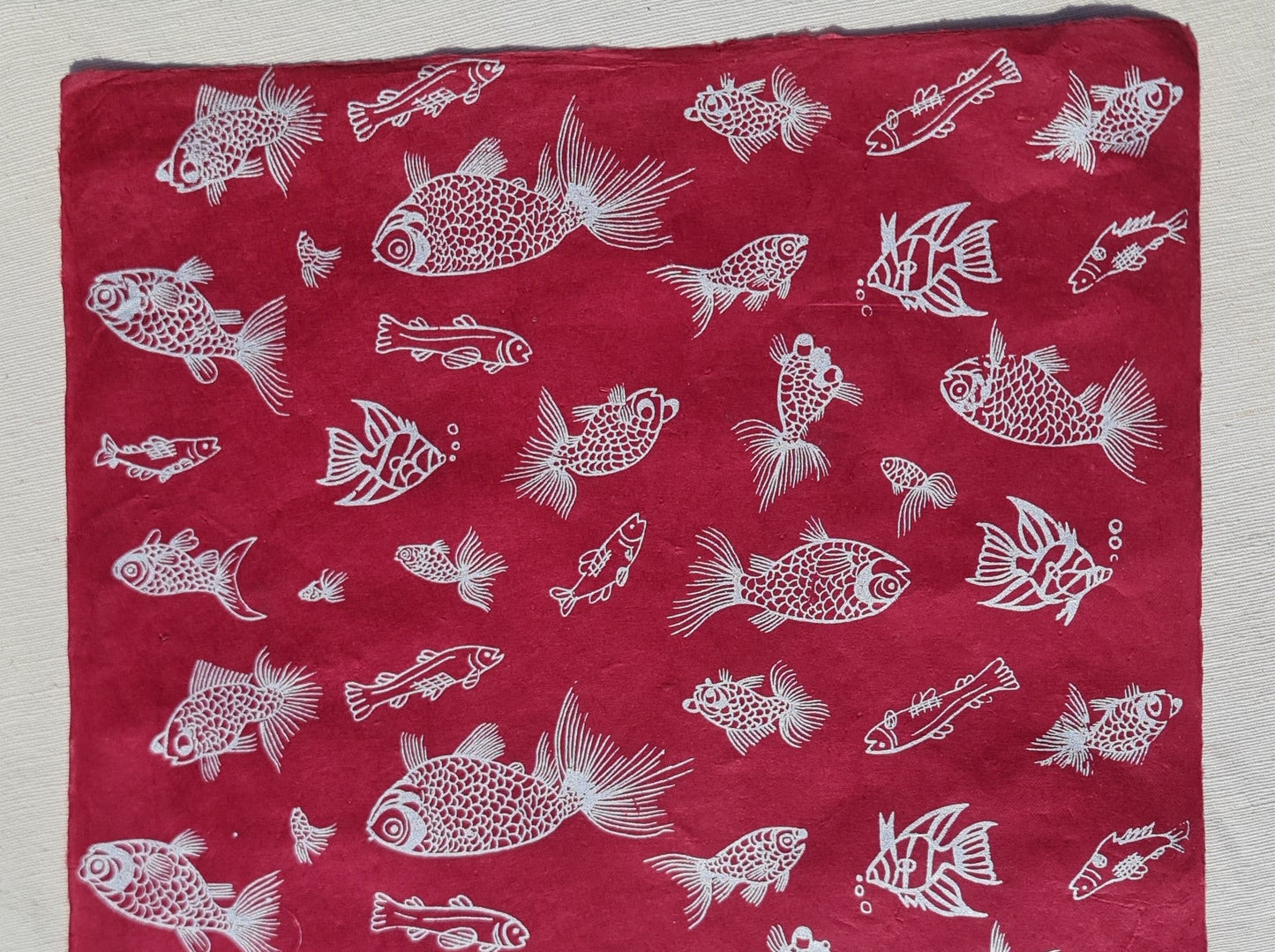 Lokta Paper Sheets Half Size, Combination of Prints- 15'' x 20'' - pack of eighteen, Greens, Greys and Mulberry.