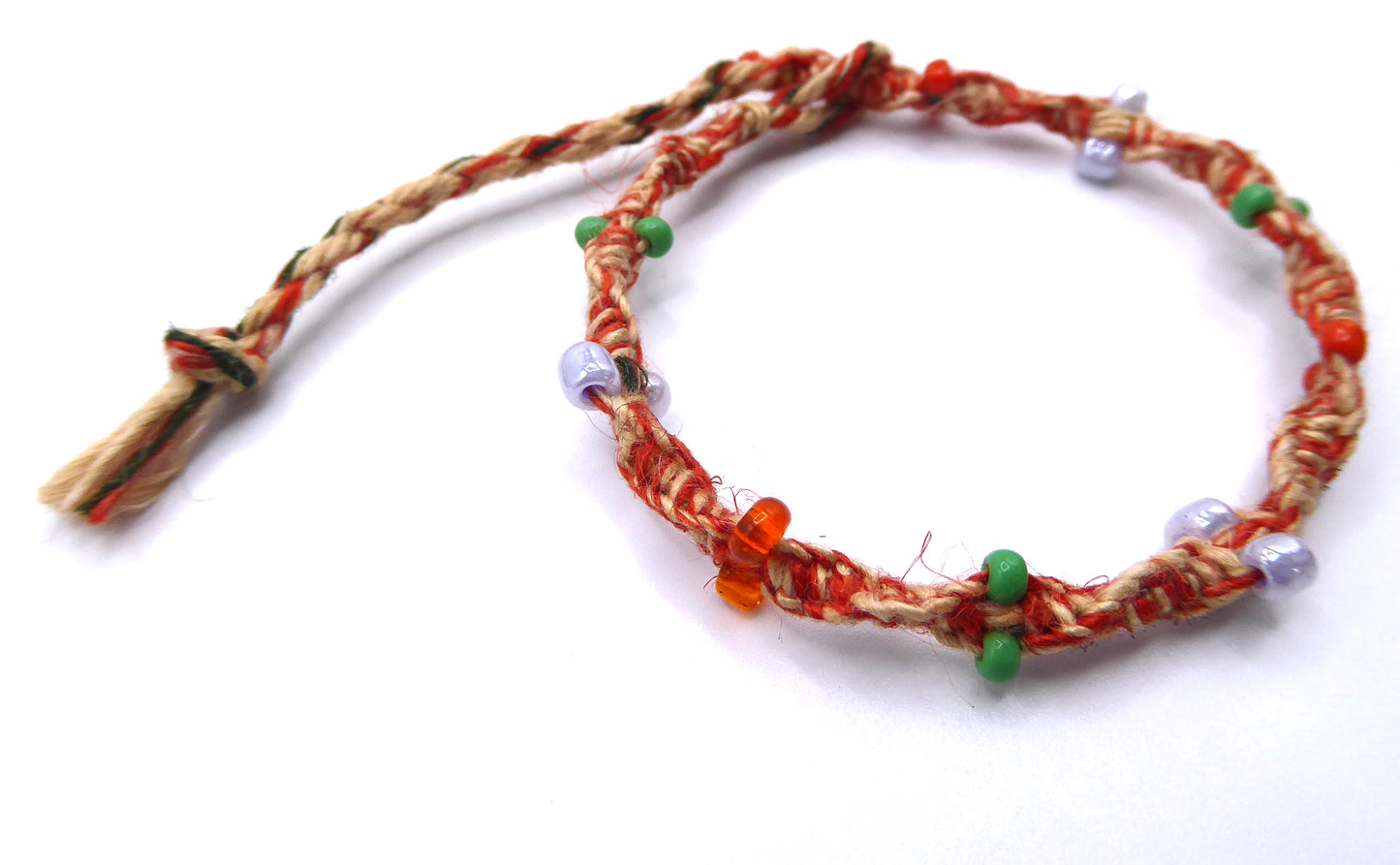 Beaded Linen Bracelet, pack of three.