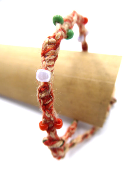 Beaded Linen Bracelet, pack of three.