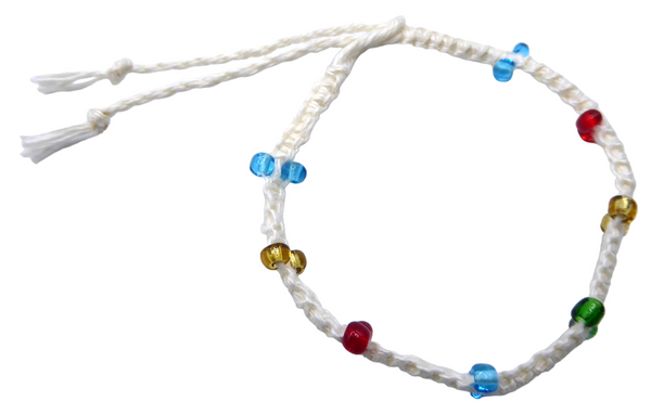 Beaded Linen Bracelet, pack of three.