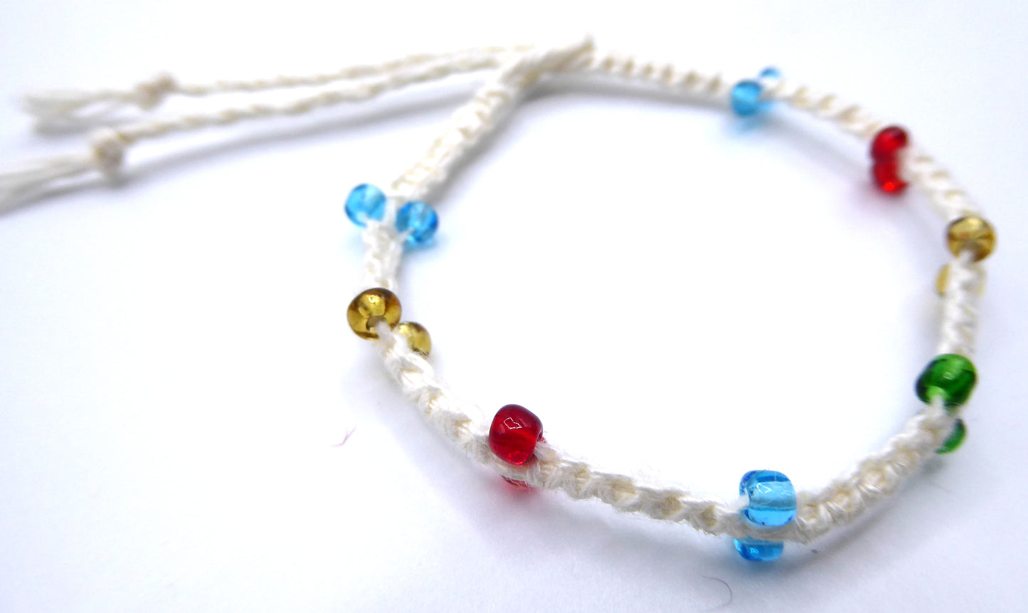 Beaded Linen Bracelet, pack of three.