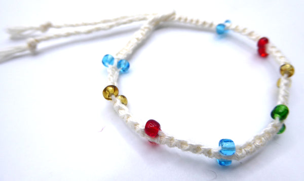 Beaded Linen Bracelet, pack of three.