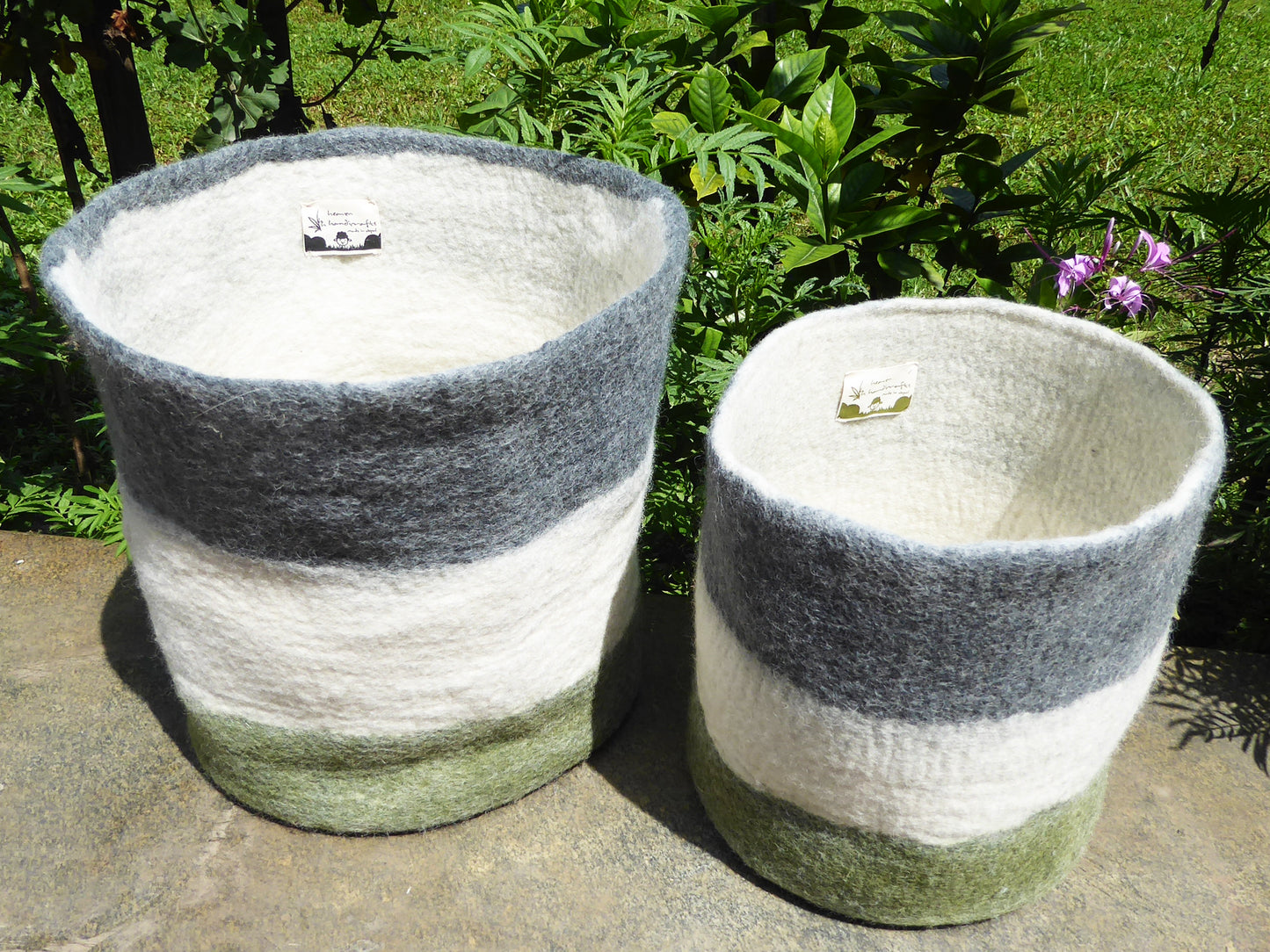 Handmade Woolen Felt Storage Basket/Bin.