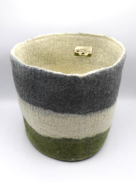 Handmade Woolen Felt Storage Basket/Bin.