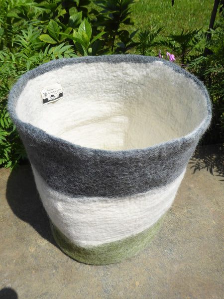 Handmade Woolen Felt Storage Basket/Bin.