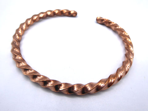 Handmade Pure Copper Bracelet with Twist Design