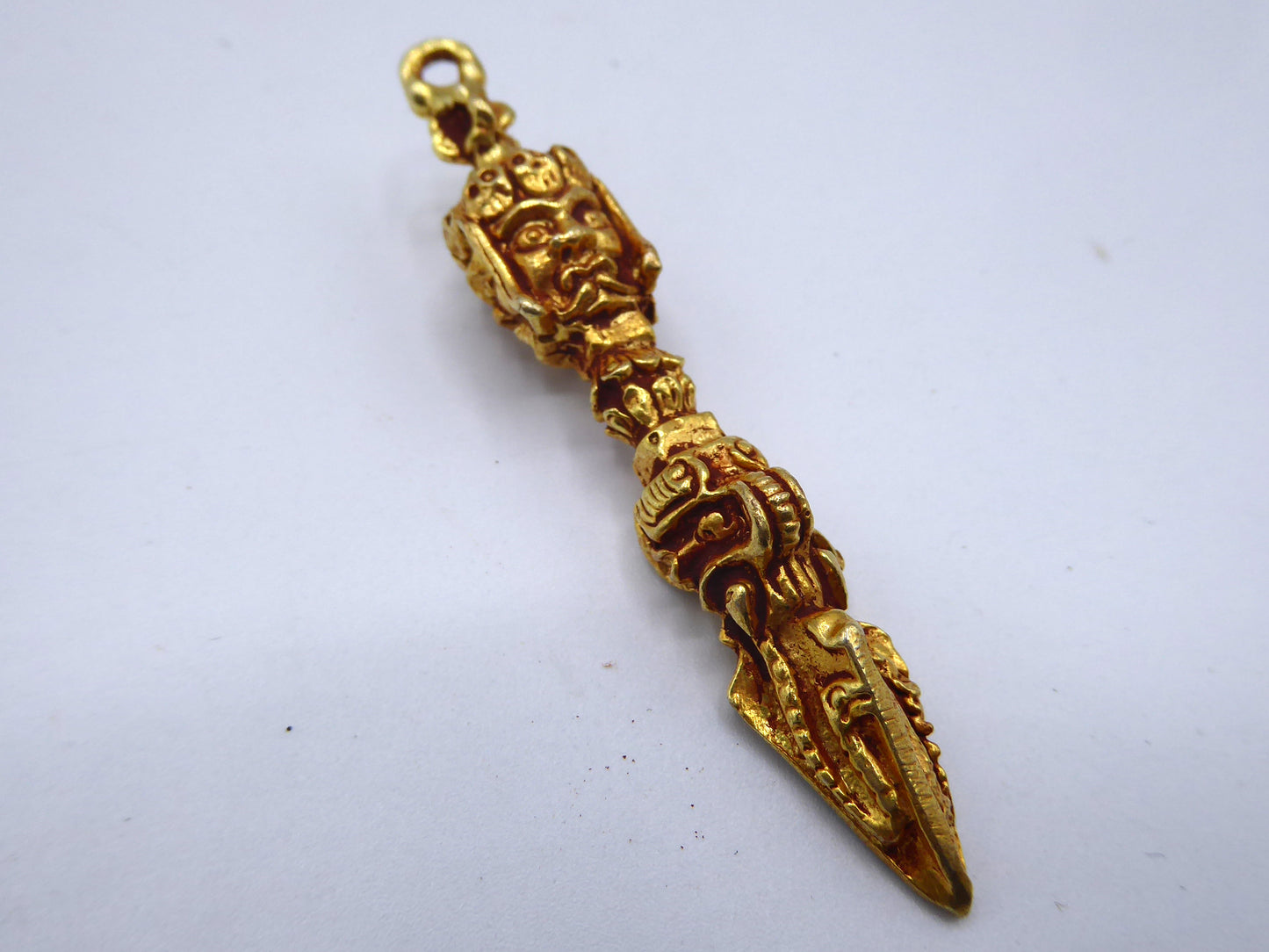 Handmade Golden Dagger, Three Faced, Pendant
