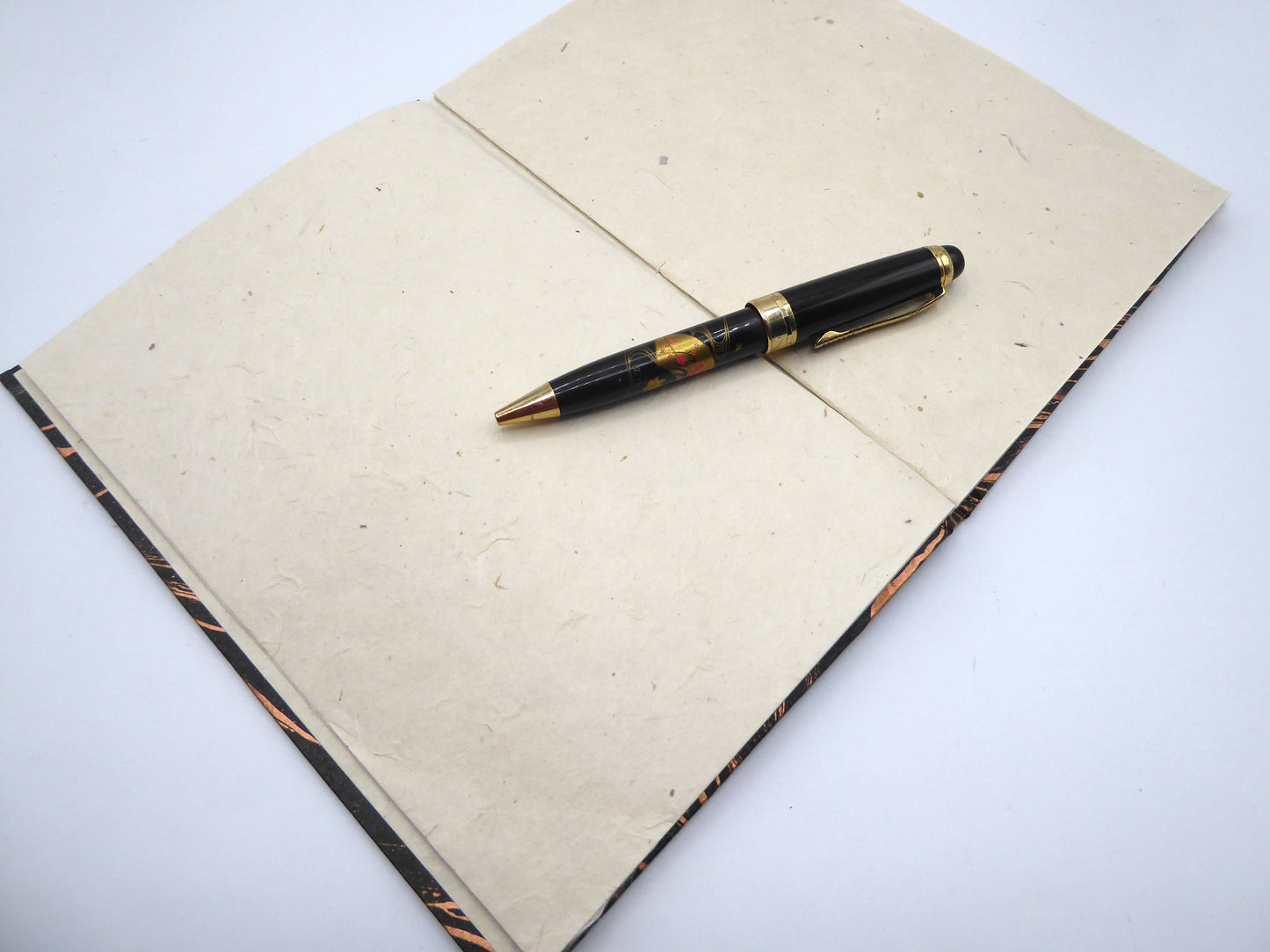 Marbled Cover Print Handbound A5 Lokta Notebook, Tree-Free Paper.
