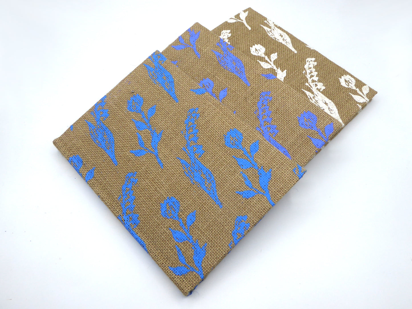 Handbook A5 Lokta Notebook, Hard Cover. Jute with Wild Flower Print.