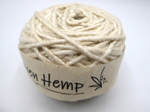 Handspun Hemp Wool Yarn, White