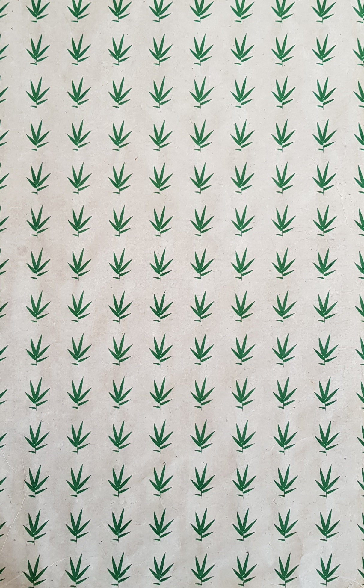 Vintage Lokta Paper Bundle - 5 Large Sheets 75 x50cm -  Green Silk Screen Collection