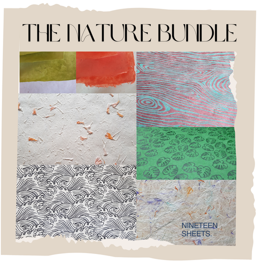 Lokta Paper Bundle - All the Nature Collection - 19 Large Sheets