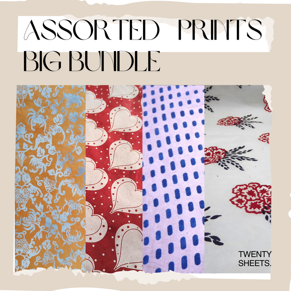 Lokta Paper -  Assorted Bundle - 20 Large Sheets