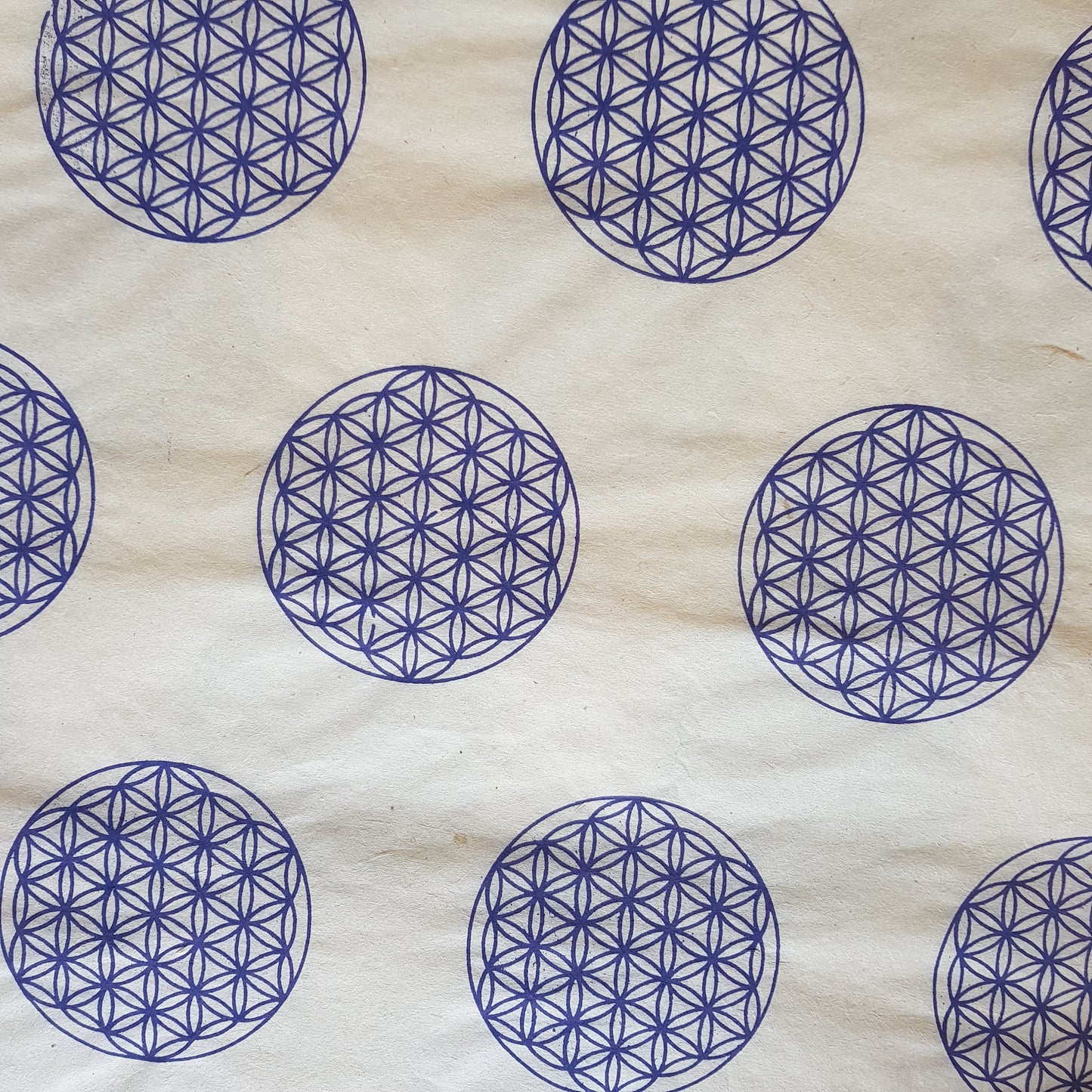 Lokta Paper Bundle - 7 Large Sheets 75 x50cm - Blue and Brown Silk Screen Print Collection