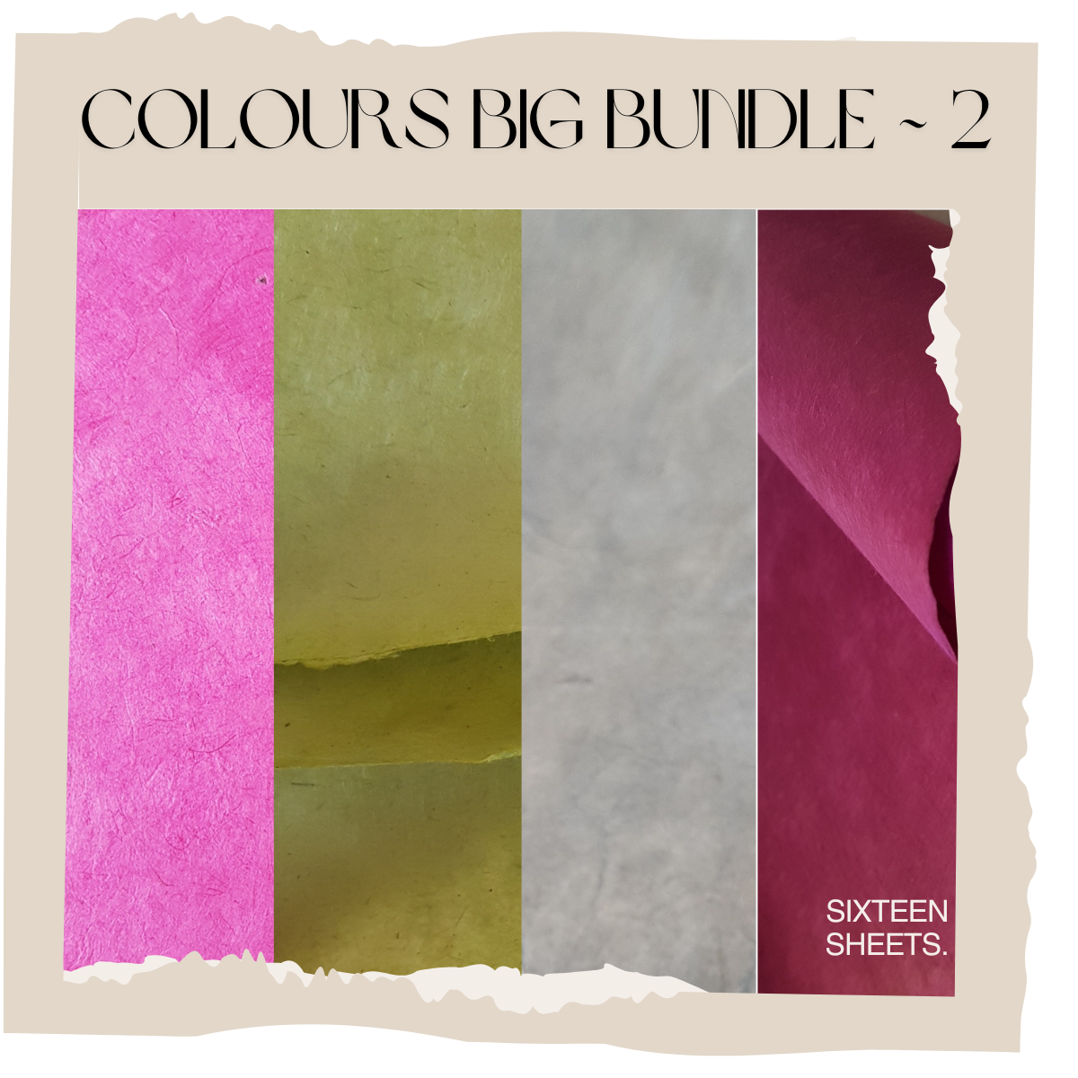 Lokta Paper - Big Bundle - Colours 2 - 16 Sheets