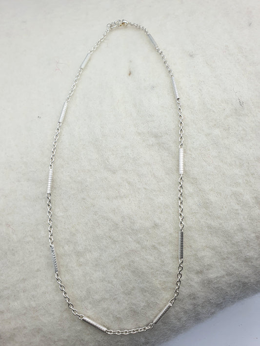 Handmade 925 Sterling Silver Chain - Bar & Chain 17''
