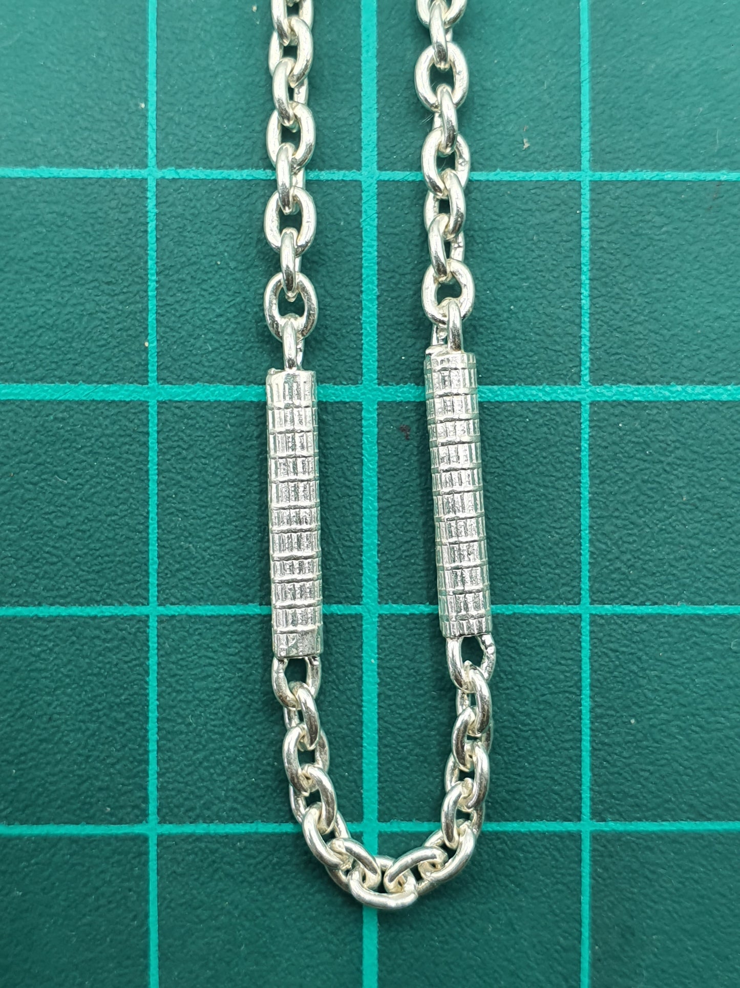 Handmade 925 Sterling Silver Chain - Bar & Chain 17''
