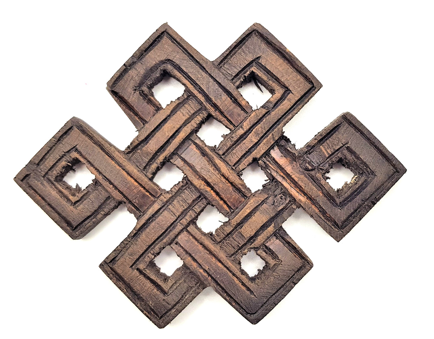 Infinity Knot Wood Carving - hand carved in nepal (Small)
