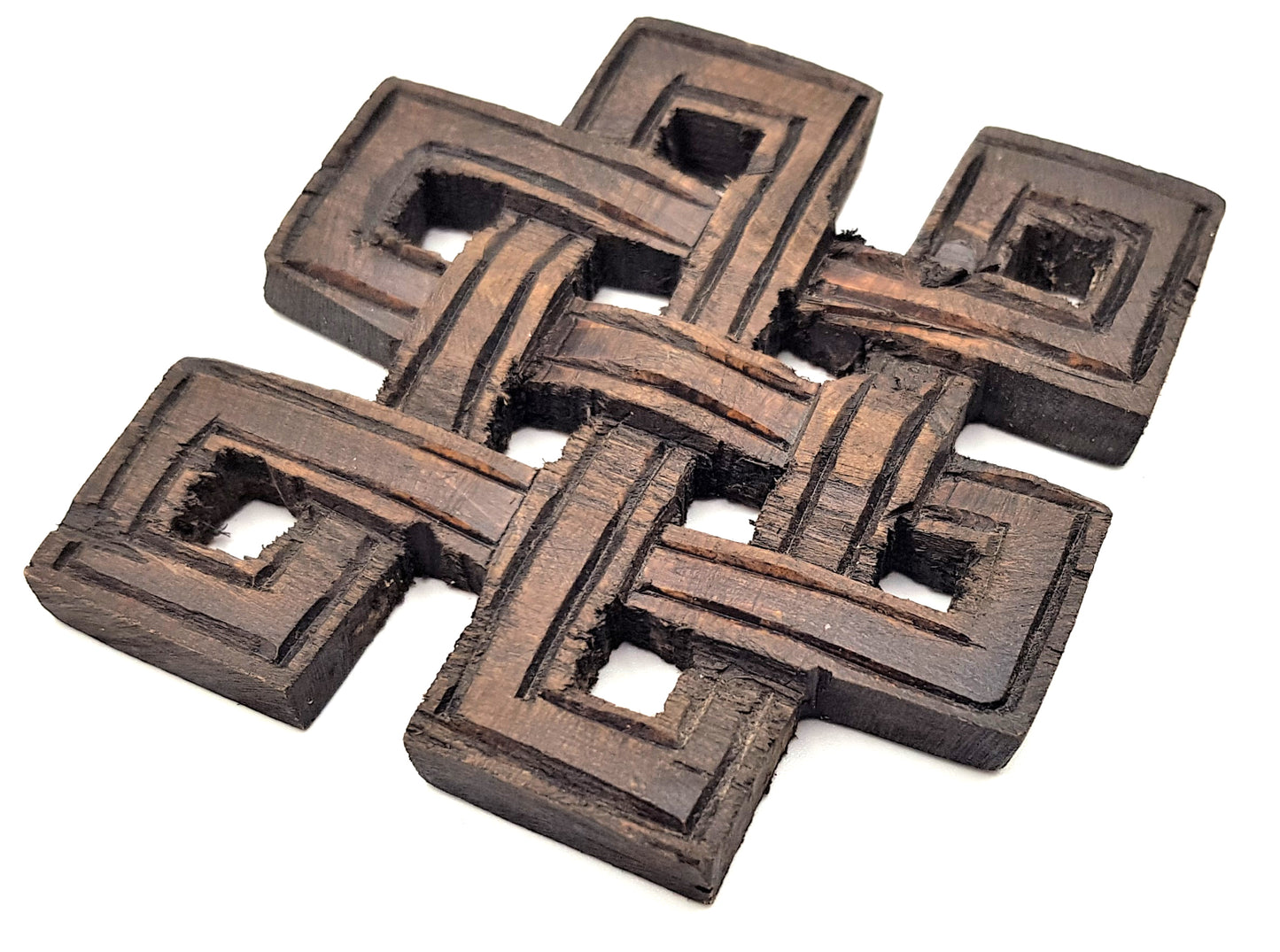 Infinity Knot Wood Carving - hand carved in nepal (Small)