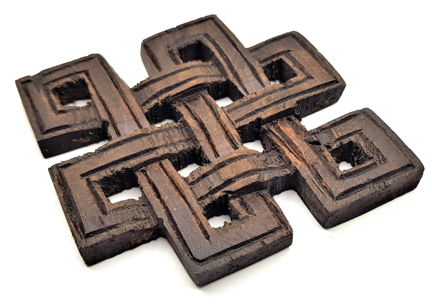 Infinity Knot Wood Carving - hand carved in nepal (Small)