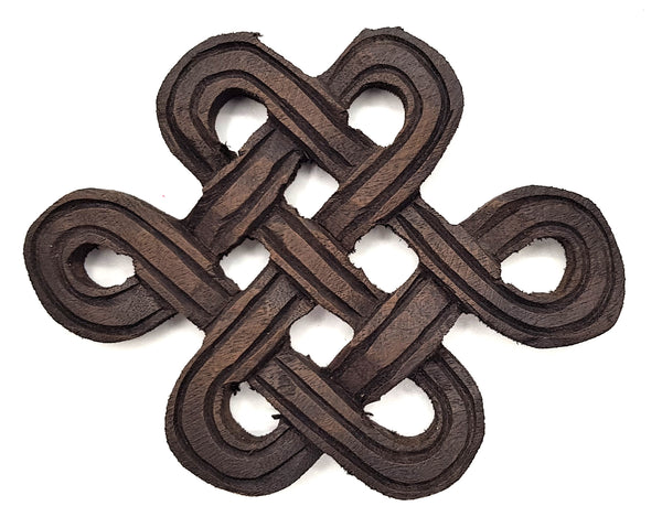 Infinity Knot Wood Carving, rounded - hand carved in Nepal (Small)