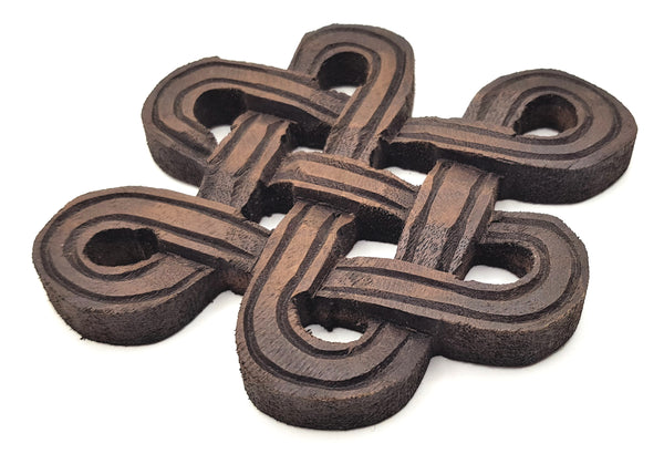 Infinity Knot Wood Carving, rounded - hand carved in Nepal (Small)
