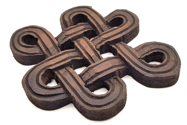 Infinity Knot Wood Carving, rounded - hand carved in Nepal (Small)