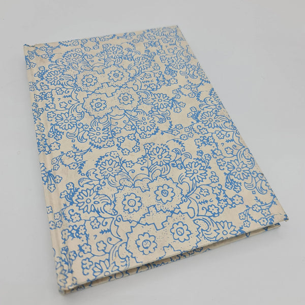 Handbook A5 Lokta Notebook with Blue Kaleidoscope Hard Cover Print.