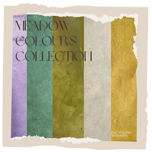 Lokta bundle in Meadow Shades : Ten large sheets.