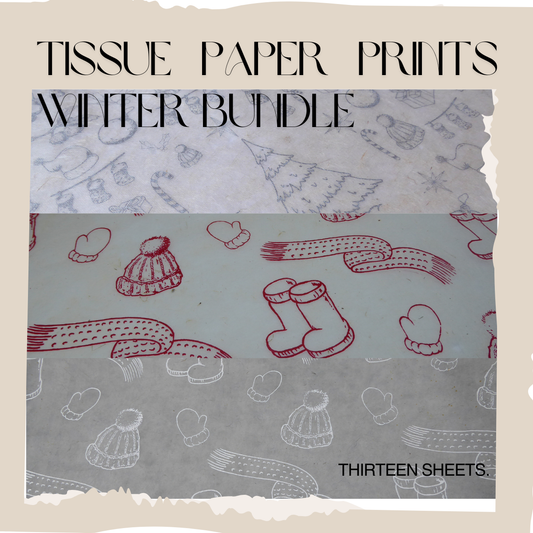 Hemp Tissue Paper Winter Bundle - 13 Sheets
