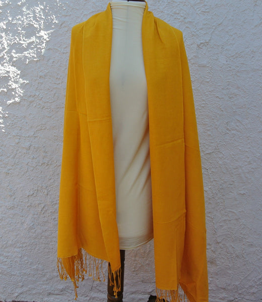 Vintage Pashmina Shawl, Yellow