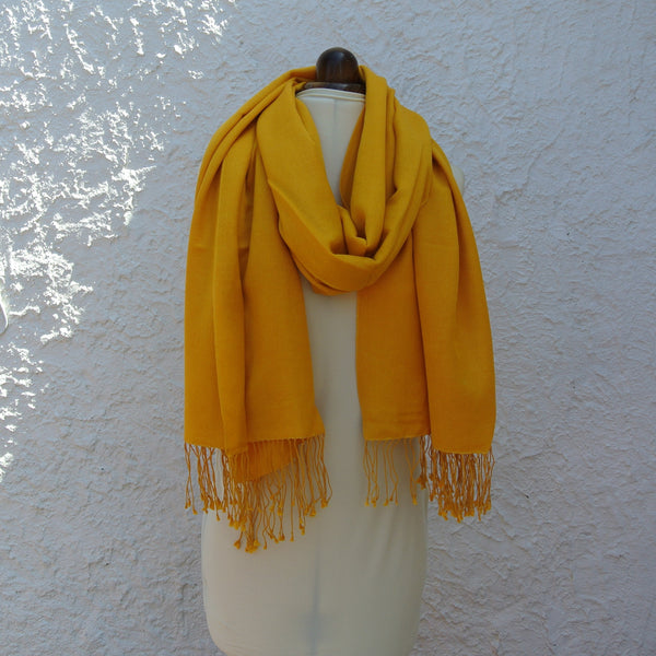 Vintage Pashmina Shawl, Yellow