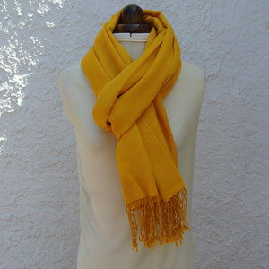 Vintage Pashmina Shawl, Yellow