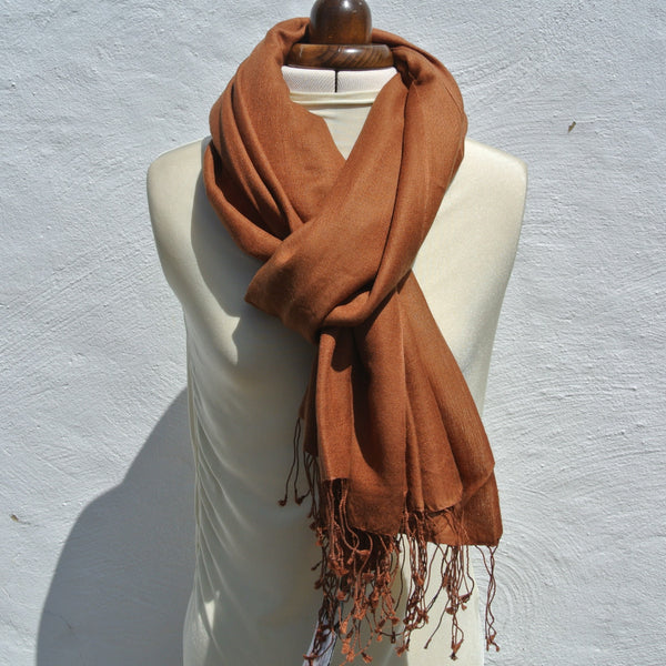 Vintage Pashmina Shawl, Brown