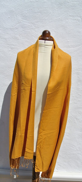 Vintage Pashmina Shawl, Honey Mustard