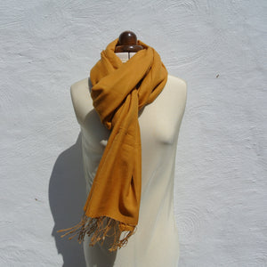 Vintage Pashmina Shawl, Honey Mustard