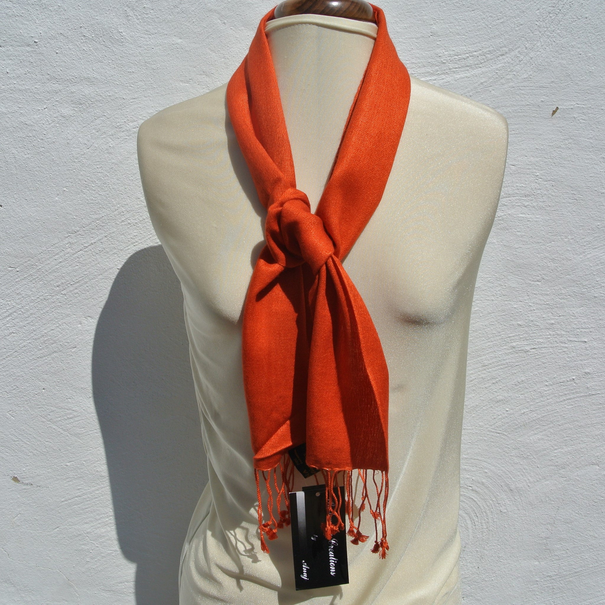 Vintage Pashmina Scarf, Small Red