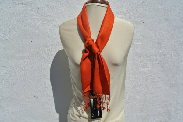 Vintage Pashmina Scarf, Small Red