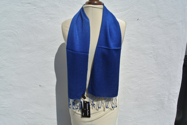 Vintage Pashmina Scarf, Small Royal Blue