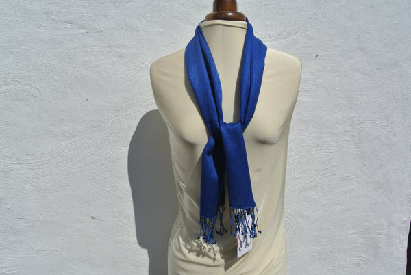 Vintage Pashmina Scarf, Small Royal Blue