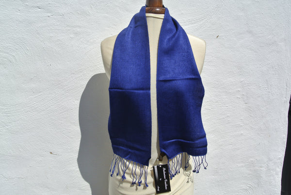 Vintage Pashmina Scarf, Small Navy Blue