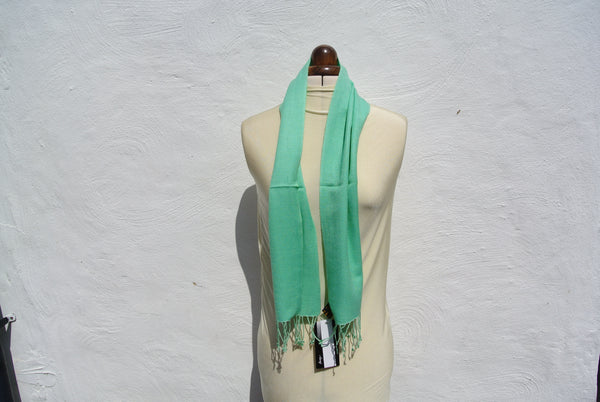 Vintage Pashmina Scarf, Small Duck Egg Blue