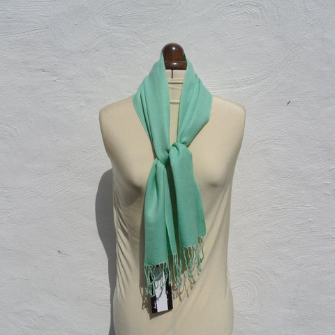 Vintage Pashmina Scarf, Small Duck Egg Blue