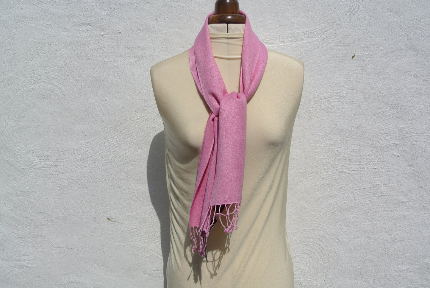 Vintage Pashmina Scarf, Small Pink