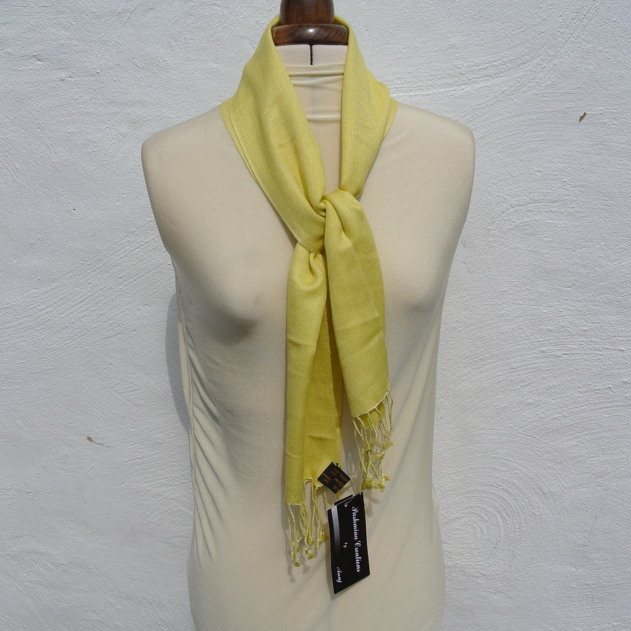 Vintage Pashmina Scarf, Small Yellow