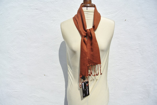 Vintage Pashmina Scarf, Small Coffee