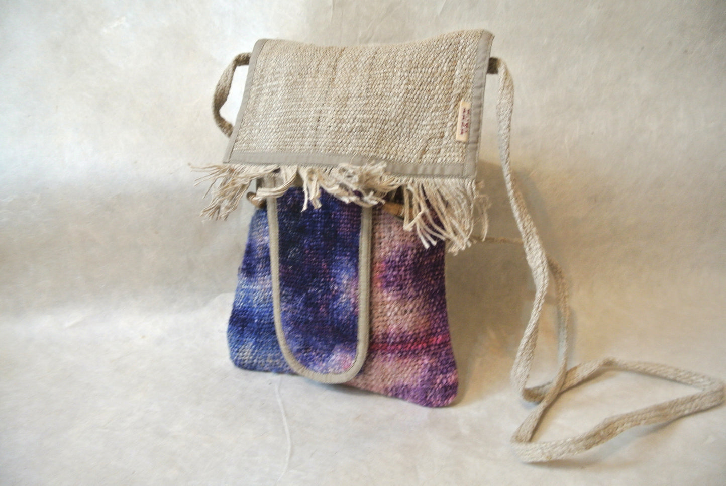 Hemp Cross-body bag, Dip dyed