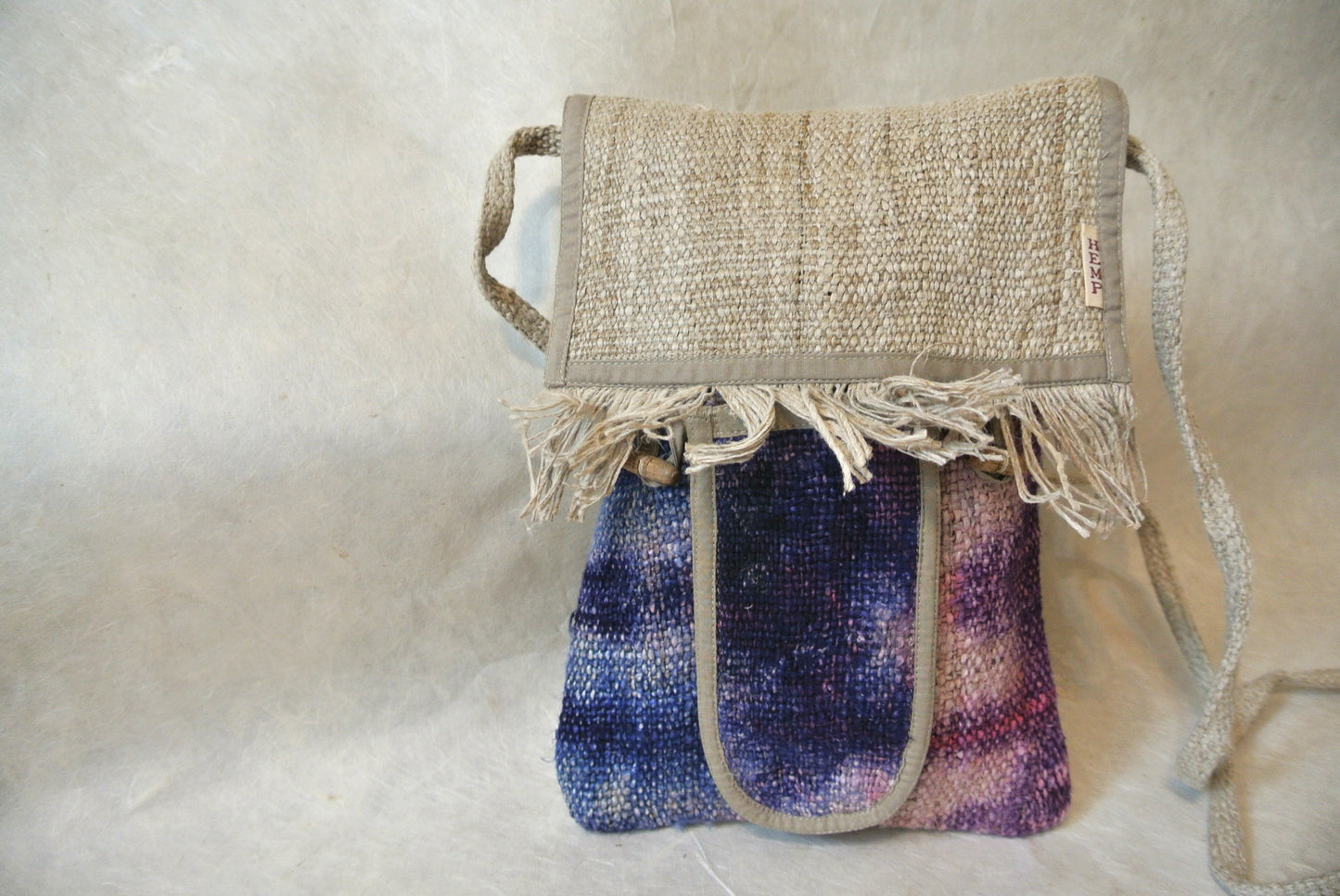Hemp Cross-body bag, Dip dyed